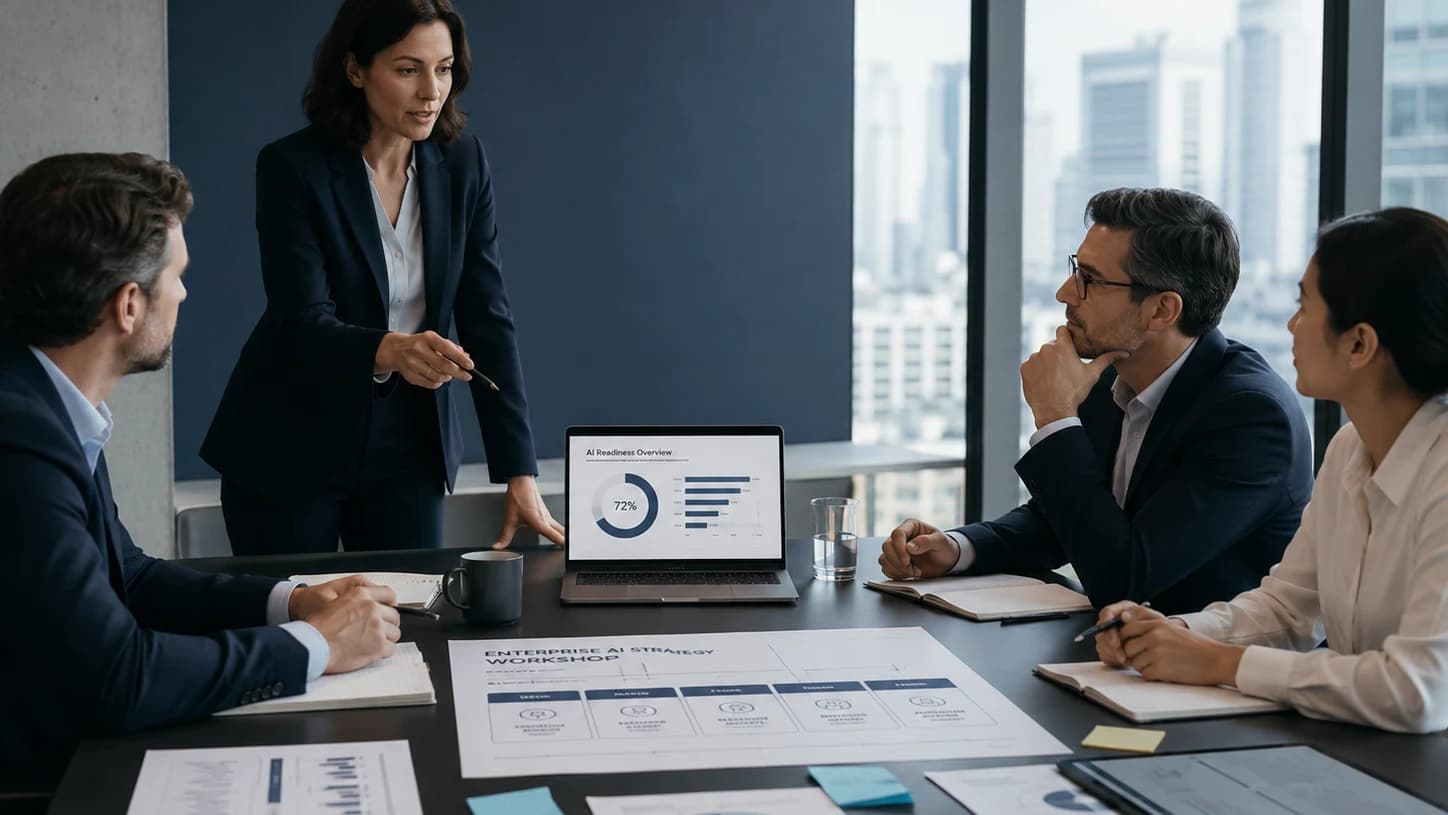 Thumbnail for Enterprise AI Vendor Evaluation Map showing AI readiness strategy, governance review and business evaluation materials.